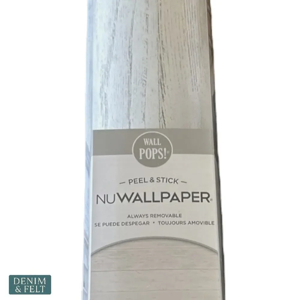 NuWallpaper Shiplap White Peel & Stick Removable Wallpaper Roll 20.5”x18’ NEW